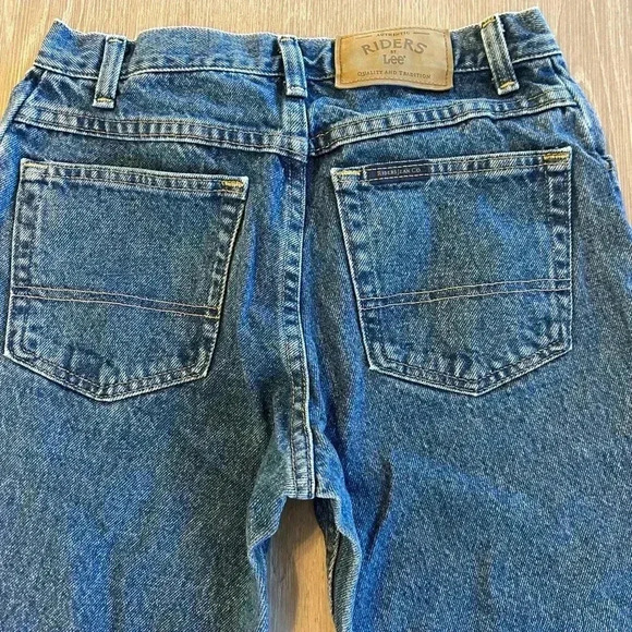 Vintage Lee Riders Straight Leg Jeans Men's Tag 30x32 Actual 28 × 32 Blue Denim - Picture 5 of 10